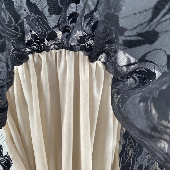 Amesun Dress Woman's Size 3XL Black And Tan With Lace Bottom 3/4 Sleeve - Picture 6 of 8